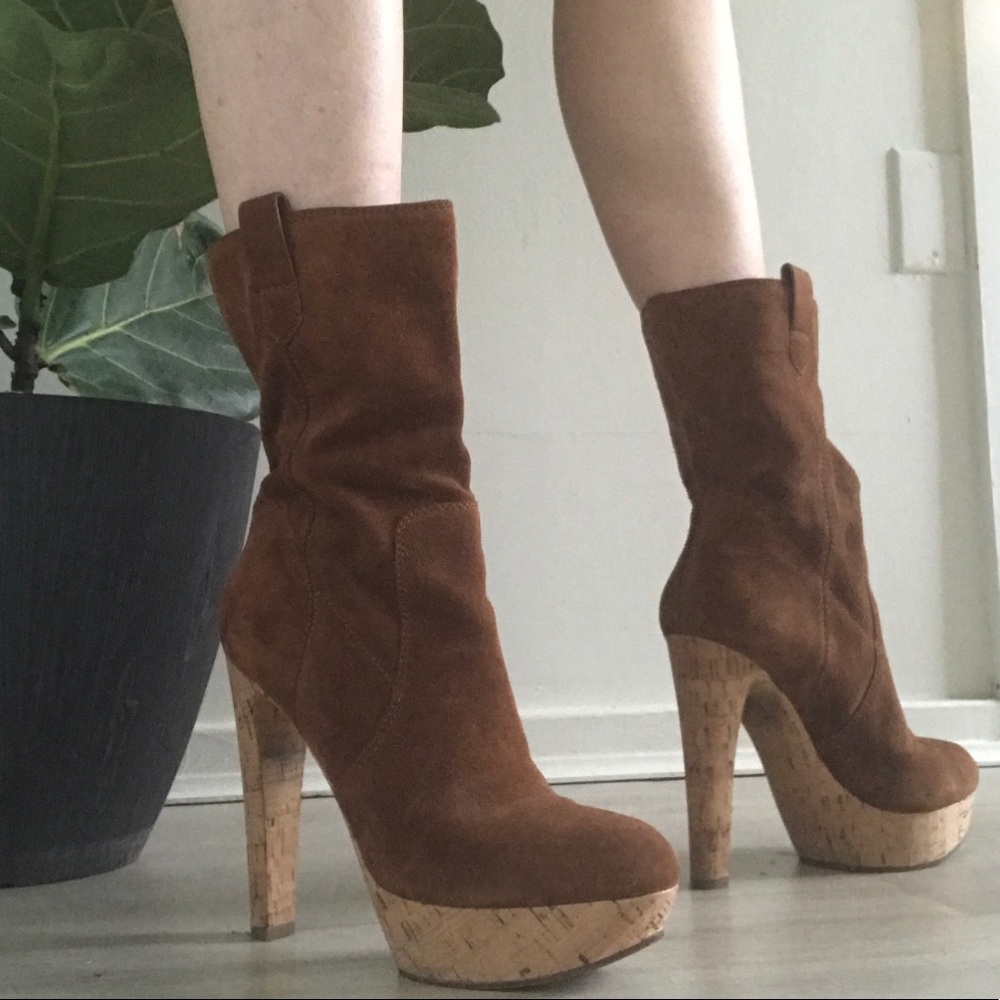 Michael Kors Suede Brielle Ankle Boots